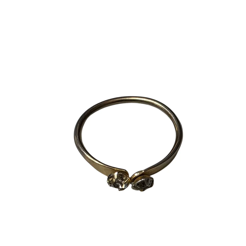 Gold Ring with Dual Stone Accents
